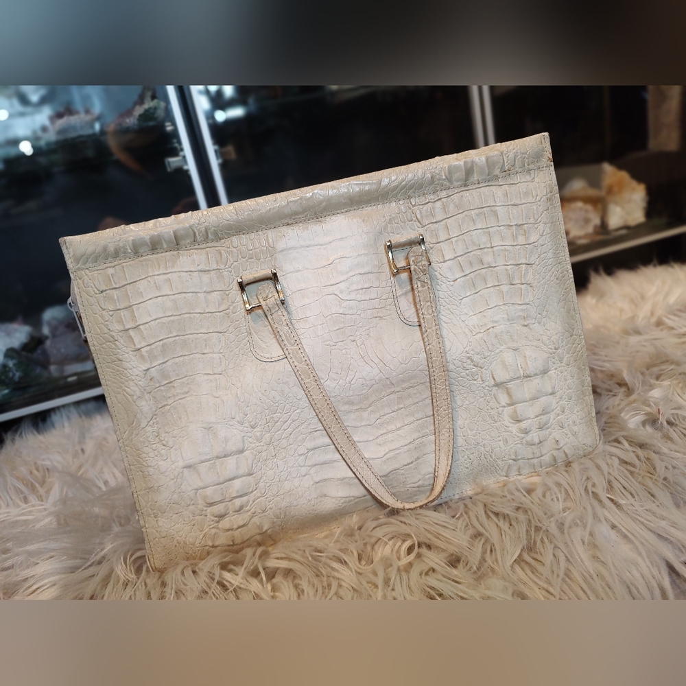 Sabella Moda Firenze Crocodile Print Italian Leather Laptop Bag